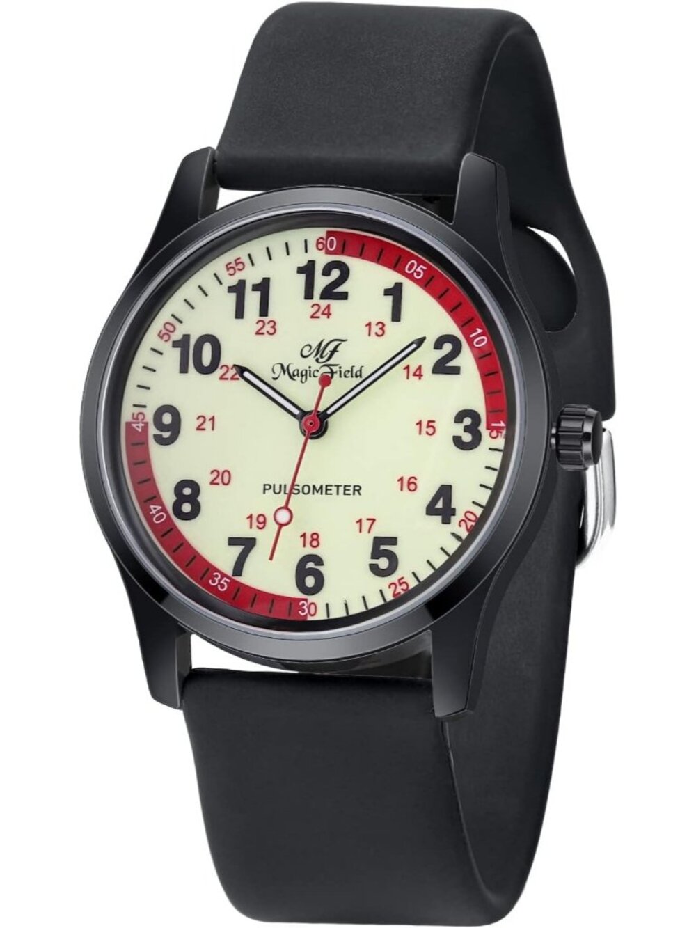 Women's Black Easy to Read Military Time Waterproof Luminous Wrist Watches